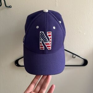 Northwestern Baseball Cap with American Flag Design
